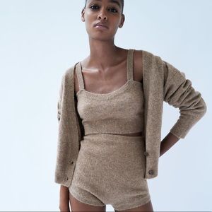 Zara matching sweater set: bralette & cardigan